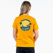 Girls Lacrosse Short Sleeve T-Shirt - Beach Vibes (Back Design)