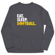 Softball Long Sleeve Performance Tee - Eat. Sleep. Softball.
