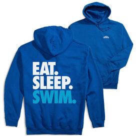 Swimming Hooded Sweatshirt - Eat. Sleep. Swim. (Back Design) [Youth Small/Royal] - SS