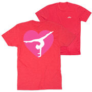 Gymnastics Short Sleeve T-Shirt - Gymnast Heart (Back Design)