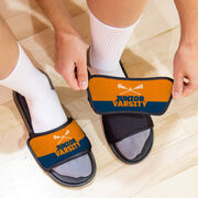Girls Lacrosse Repwell&reg; Slide Sandals - Team Name Colorblock