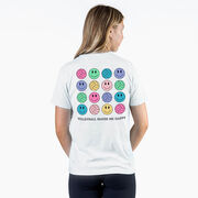 Volleyball Short Sleeve T-Shirt - Volleyball Makes Me Happy (Back Design)