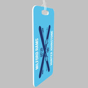 Skiing Bag/Luggage Tag - Personalized Text with Crossed Skis