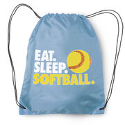Softball Drawstring Backpack Eat. Sleep. Softball.