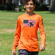 Hockey Long Sleeve Performance Tee - Patriotic Hockey