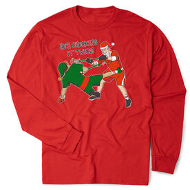 Guys Lacrosse Tshirt Long Sleeve - Checking It Twice Lacrosse