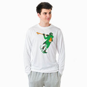 Guys Lacrosse Long Sleeve Performance Tee - Lacrosse Leprechaun