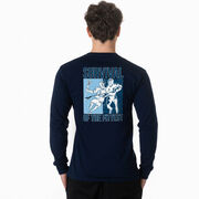 Guys Lacrosse Tshirt Long Sleeve - Survival of the Fittest (Back Design)