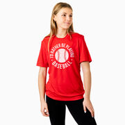 Baseball Short Sleeve Performance Tee - I'd Rather Be Playing Baseball Distressed