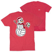 Volleyball Short Sleeve T-Shirt - Serving Holiday Cheer (Back Design) 