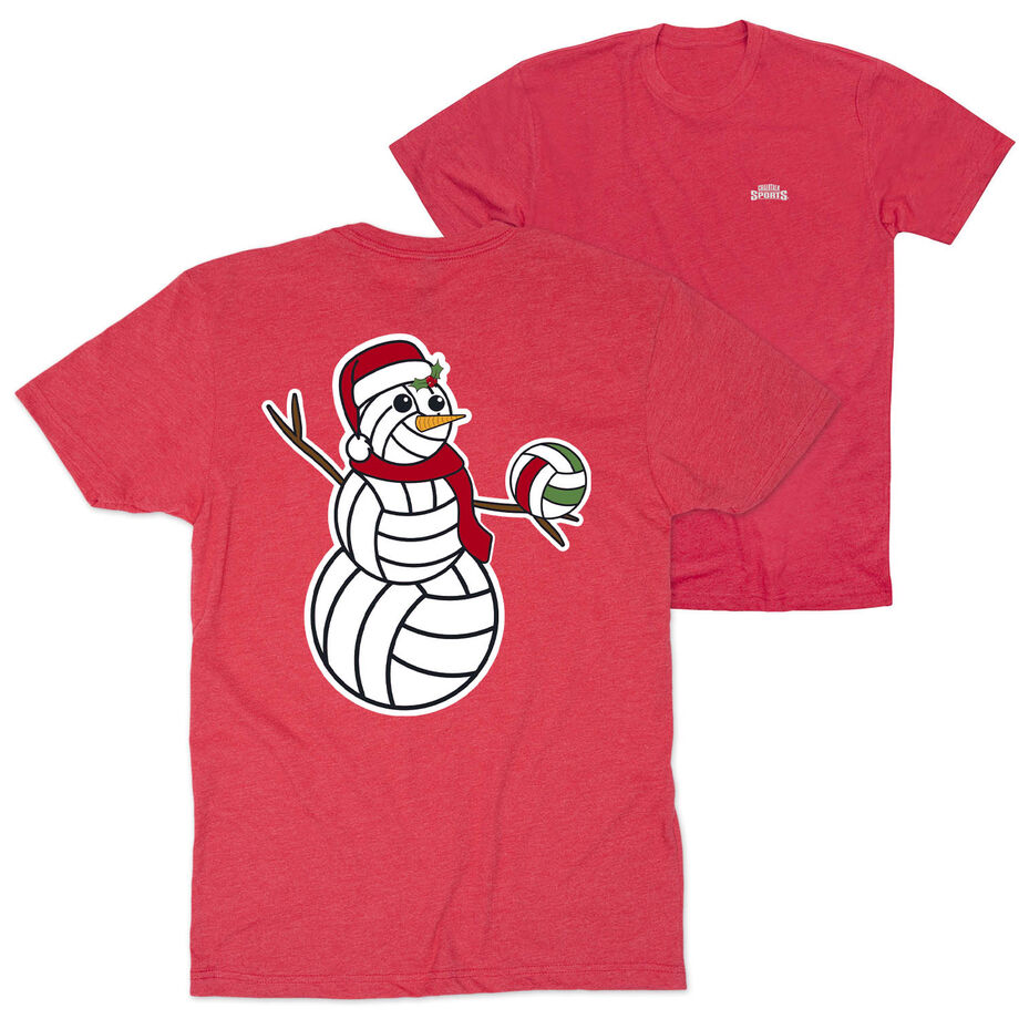 Volleyball Short Sleeve T-Shirt - Serving Holiday Cheer (Back Design) 
