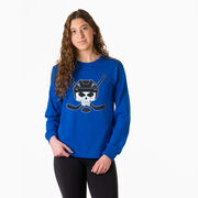 Hockey Tshirt Long Sleeve - Hockey Helmet Skull