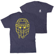 Hockey Short Sleeve T-Shirt - Have An Ice Day Smile Face (Back Design)