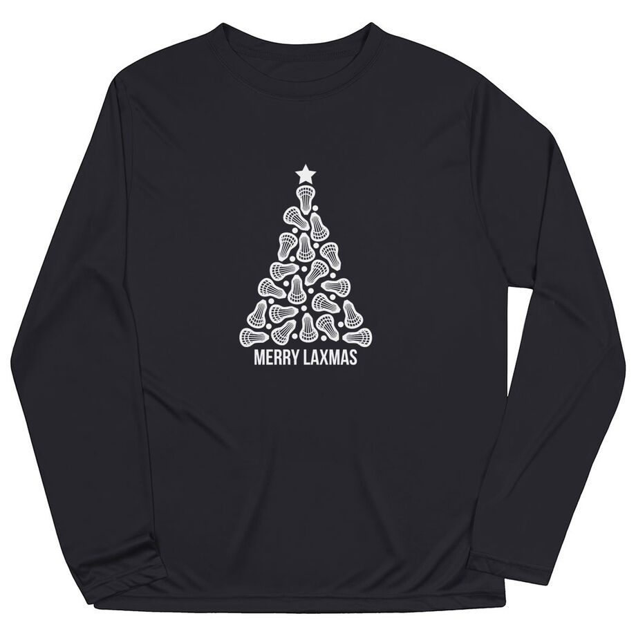 Lacrosse Long Sleeve Performance Tee - Merry Laxmas Tree