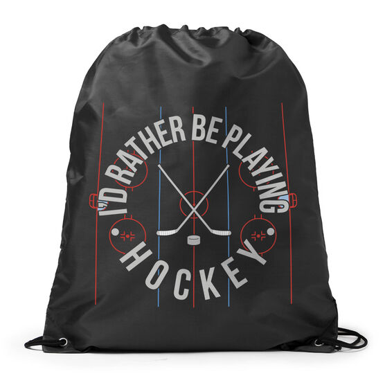 Hockey Drawstring Backpack - Rather Be Playing Hockey