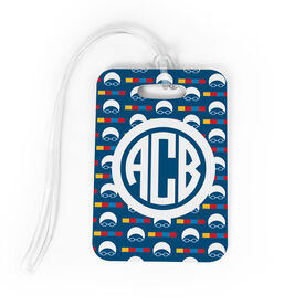 Swimming Bag/Luggage Tag - Personalized Swimming Pattern Monogram