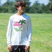 Guys Lacrosse Long Sleeve Performance Tee - Lax Lizard