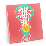 Girls Lacrosse Canvas Wall Art - Lula the Lax Dog - 4 Piece Set