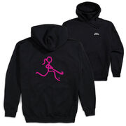 Field Hockey Hooded Sweatshirt - Neon Field Hockey Girl (Back Design)