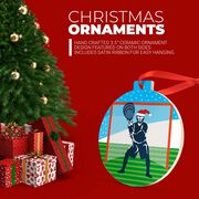 Lacrosse Round Ceramic Ornament - Santa Goalie