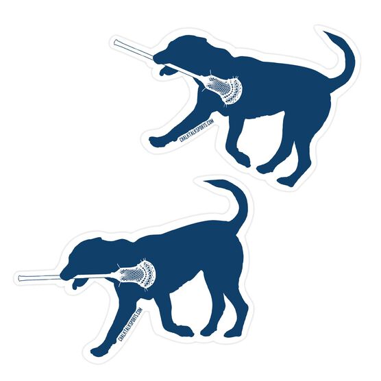 Guys Lacrosse Stickers - Max The Lax Dog (Set of 2)