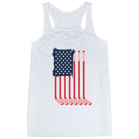 Hockey Flowy Racerback Tank Top - American Flag