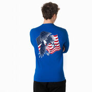 Guys Lacrosse Tshirt Long Sleeve - Lacrosse Eagle (Back Design)