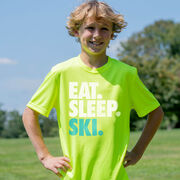 Skiing & Snowboarding Short Sleeve Performance Tee - Eat. Sleep. Ski.