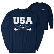 Field Hockey Tshirt Long Sleeve - USA Field Hockey (Back Design)