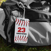 Baseball Bag/Luggage Tag - Personalized Big Number with Baseball