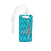 Gymnastics Bag/Luggage Tag - Faux Glitter Chevron Pattern