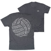 Volleyball Short Sleeve T-Shirt - Volleyball Words (Back Design)