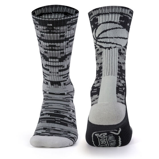 Mid Calf Basketball Socks Camo Gray Chalktalksports