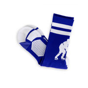 Hockey Woven Mid-Calf Socks - Player (Royal Blue/White)