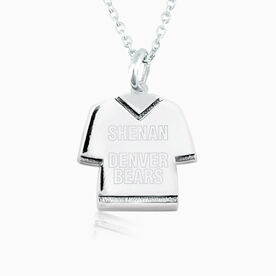 Sterling Silver Personalized Jersey Necklace Name and Team