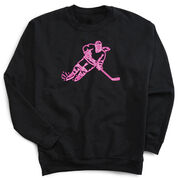 Hockey Crewneck Sweatshirt - Neon Hockey Girl