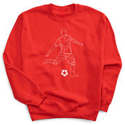 Soccer Crewneck Sweatshirt - Soccer Guy Player Sketch