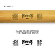 Engraved Mini Softball Bat - Team Logo With Roster