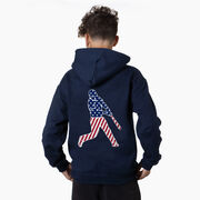 Baseball Hooded Sweatshirt - Baseball Stars and Stripes Player (Back Design)