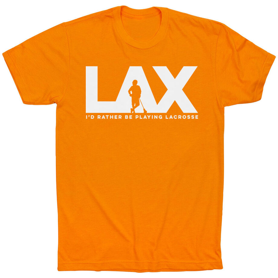 Guys Lacrosse Short Sleeve T-Shirt - I'd Rather Lax