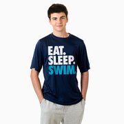 Swimming Short Sleeve Performance Tee - Eat. Sleep. Swim.