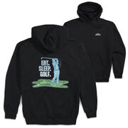 Golf Hooded Sweatshirt - Eat. Sleep. Golf (Back Design)