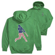 Baseball Hooded Sweatshirt - Baseball Stars and Stripes Player (Back Design)