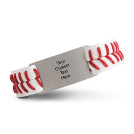 Authentic Baseball Leather Bracelet With Slider - Custom Text