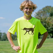 Guys Lacrosse Short Sleeve Performance Tee - Max The Lax Dog