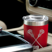 Guys Lacrosse 20 oz. Double Insulated Tumbler - Personalized Crossed Sticks