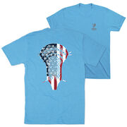 Guys Lacrosse Short Sleeve T-Shirt - Patriotic Stick (Back Design)