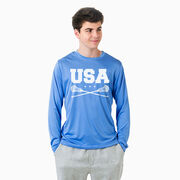 Guys Lacrosse Long Sleeve Performance Tee - USA