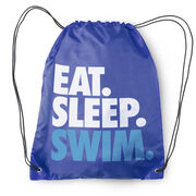 Swimming Drawstring Backpack Eat. Sleep. Swim.