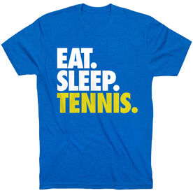 Tennis T-Shirt Short Sleeve Eat. Sleep. Tennis. [Adult Medium/Royal] - SS